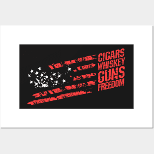 Cigars Whiskey Guns & Freedom America Gift Posters and Art